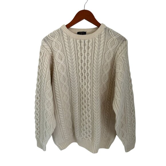 Charter Club Y2K Sweater Aran Cable Knit Pure Wool Fishermen Heritage  - Med - Picture 1 of 9